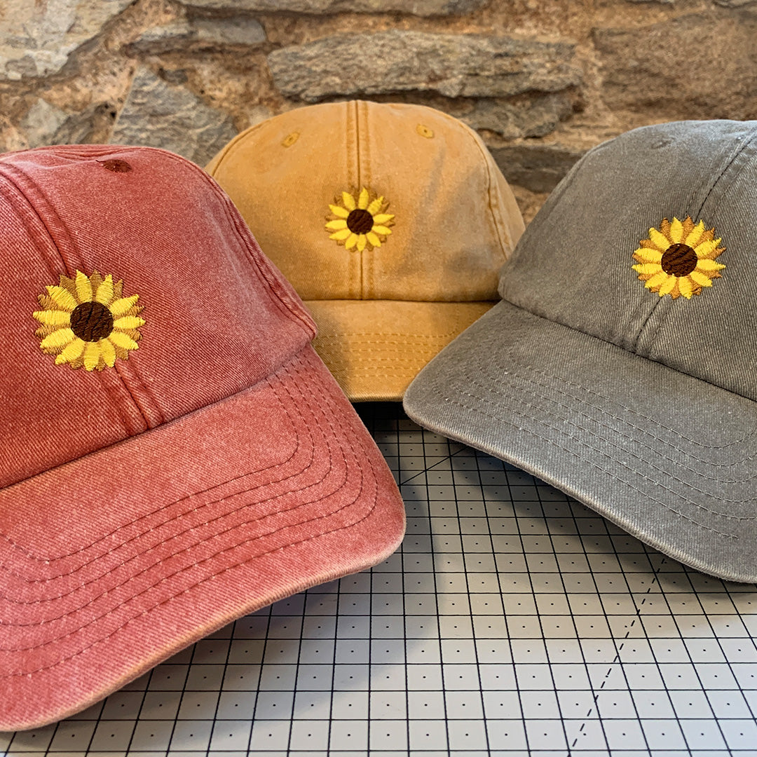 Embroidered Motif Cap - Sunflower