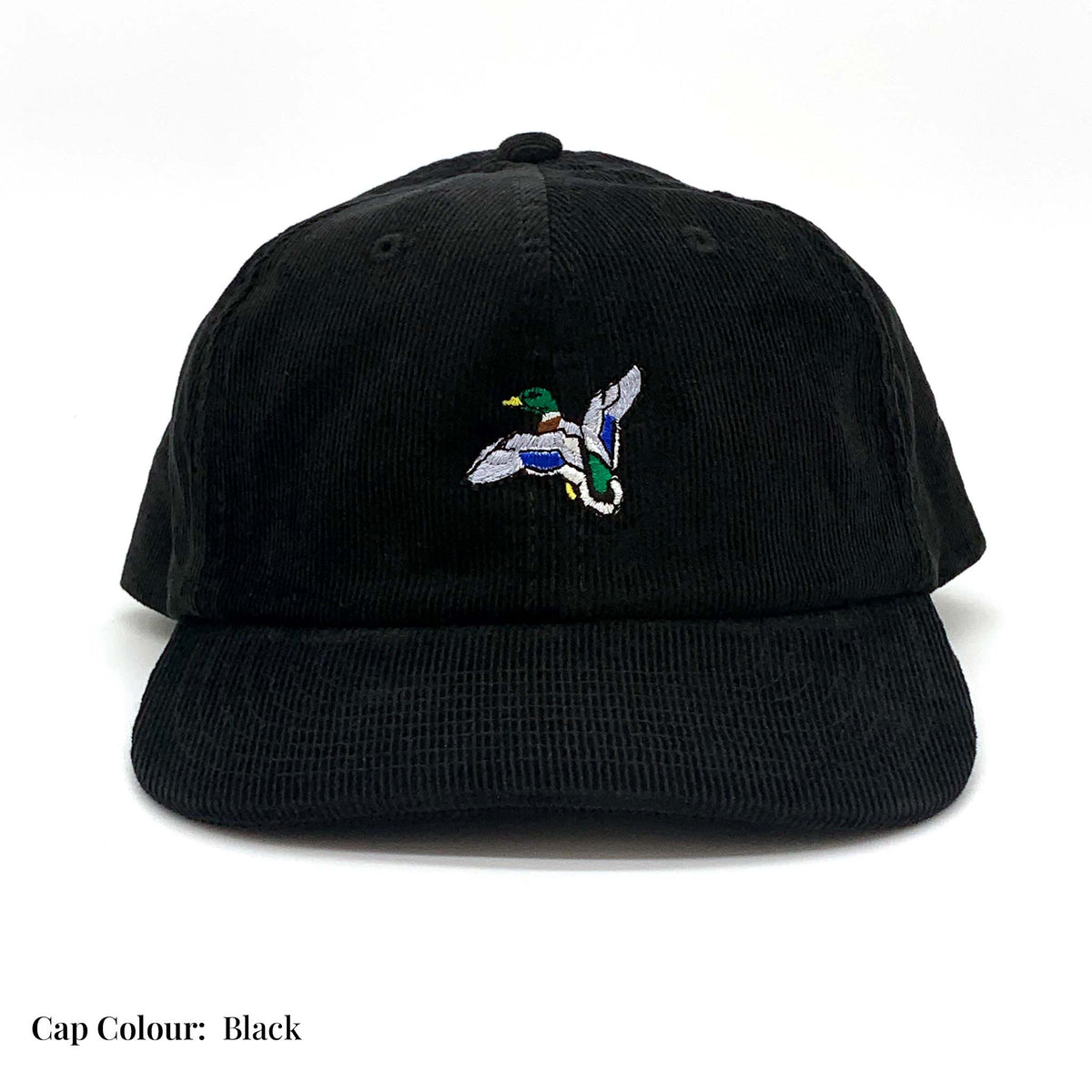 Embroidered Motif Corduroy Cap - Duck